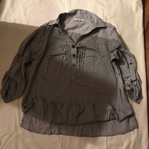 Cato brand grey jeweled shirt